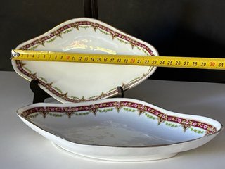 🇫🇷 2 Bandejas Rabaneras Art Noveau Porcelana