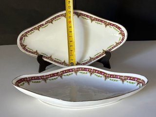 🇫🇷 2 Bandejas Rabaneras Art Noveau Porcelana