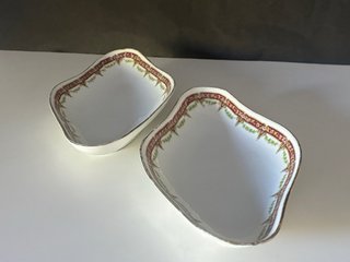 🇫🇷 2 Bandejas Rabaneras Art Noveau Porcelana