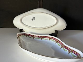 🇫🇷 2 Bandejas Rabaneras Art Noveau Porcelana