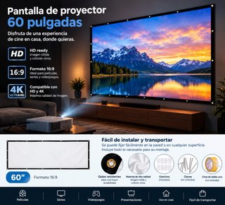 Pantalla de Proyector 60 Pulgadas 16:9