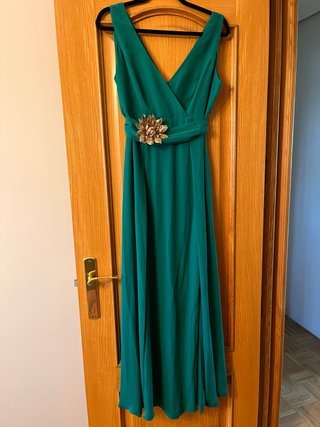 Vestido largo de fiesta verde