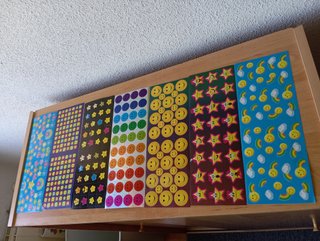 7 PEGATINAS INFANTILES MULTICOLORES ADHESIVAS HOJA