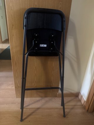 Juego de Taburetes Altos Plegables Negros