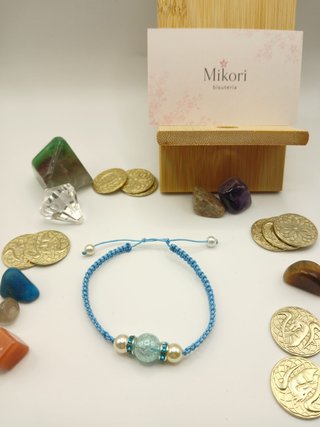 Pulsera Trenzada con Perlas y Cristales