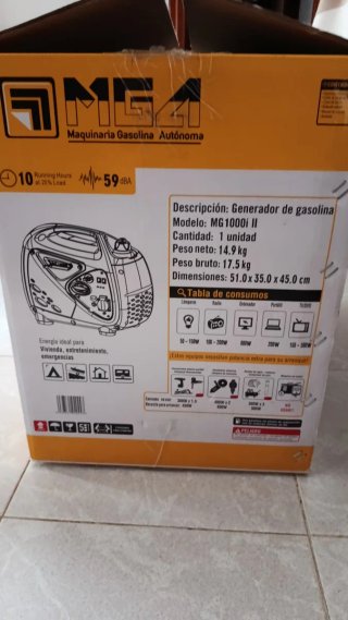 Generador Inverter 1000W Gasolina Genergy