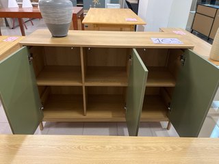 Aparador de Madera Verde y Beige