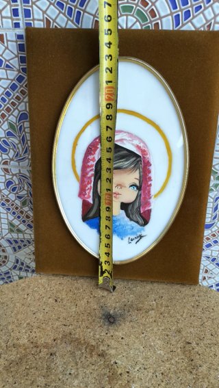 Cuadro Vintage Virgen Estilo Big Eyes