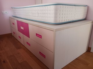 Cama 90x200 con cajones