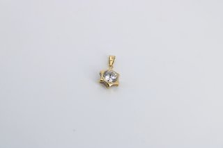 Colgante Oro 18k con Piedra Blanca