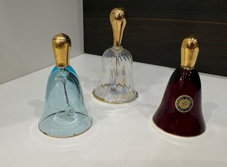 Lotto 3 Campanelle in Vetro di Murano finitura oro