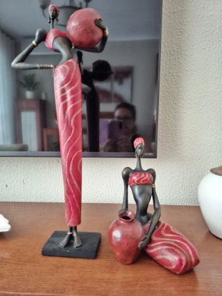 Set de 2 Figuras Decorativas Estilo Africano