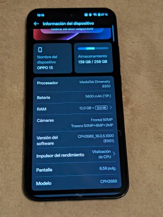 OPPO Reno13 5G azul marino poco uso.