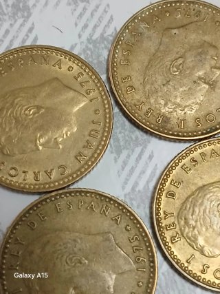 Lote 4 variantes monedas 1 peseta 1975