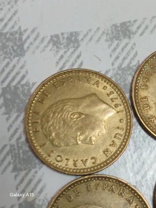 Lote 4 variantes monedas 1 peseta 1975