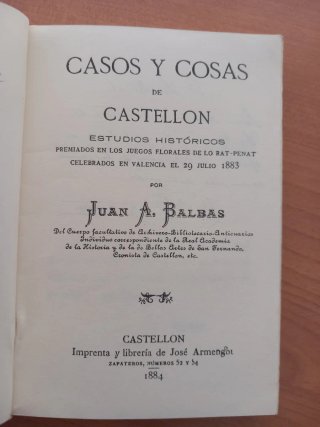 Casos y cosas de Castellon, facsímil