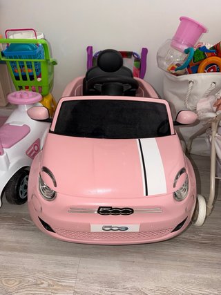Coche Eléctrico Infantil Fiat 500 Rosa