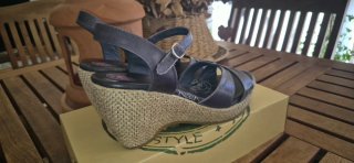 Sandalias Panama Jack Piel Talla 40 Azul Marino