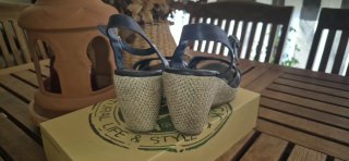 Sandalias Panama Jack Piel Talla 40 Azul Marino