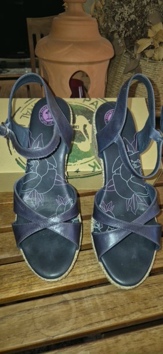 Sandalias Panama Jack Piel Talla 40 Azul Marino
