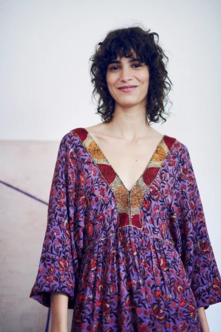 Vestido Boho Morado Estampado