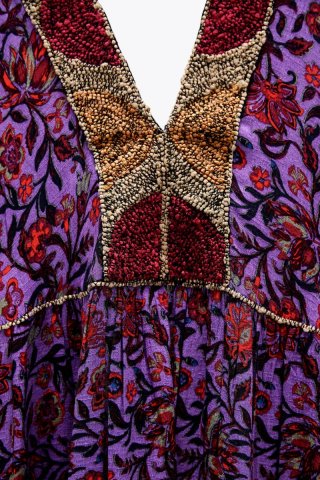 Vestido Boho Morado Estampado