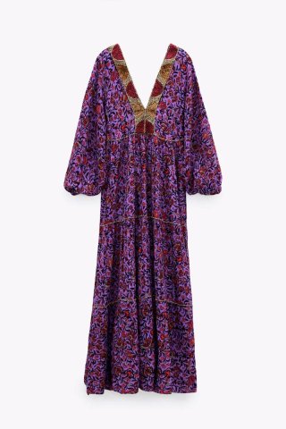 Vestido Boho Morado Estampado