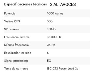 Equipo de Sonido Vonyx, 2 altavoces + 1 subwoofer