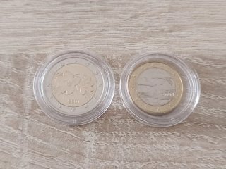 Monedas Finlandia 2€ y 1€ 2001 común S/C