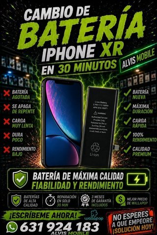 ⭐ Cambio Batería iPhone XR – 29€ | 30 MIN