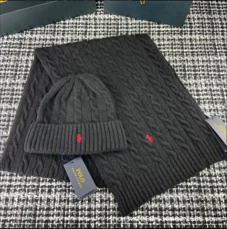 Gorro y bufanda Polo Ralph Lauren negro