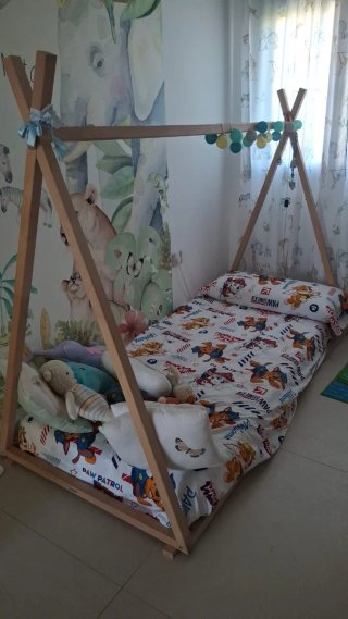 Cama Infantil de Madera Estilo Tipis