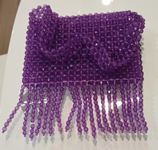 Bolso de Fiesta Morado con Abalorios