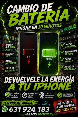 ⭐ Cambio Batería iPhone 13 Mini – 49€ | 30 MIN