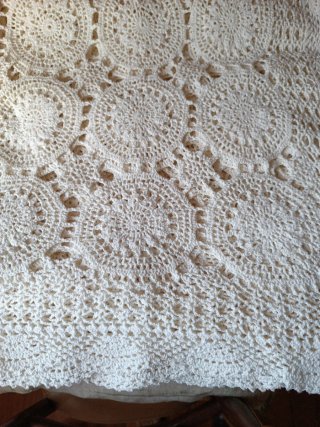 Colcha crochet blanca