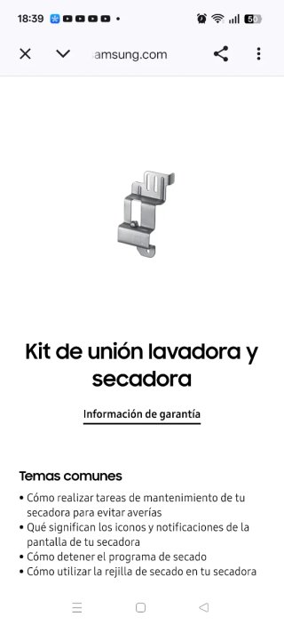 Kit apilado Samsung SK-DH para lavadora y secadora