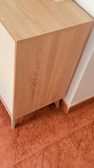Mueble aparador salón madera y blanco