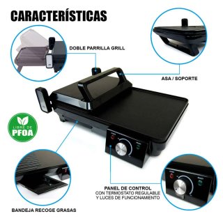 Parrilla Klack 2 en 1 Plancha Asar