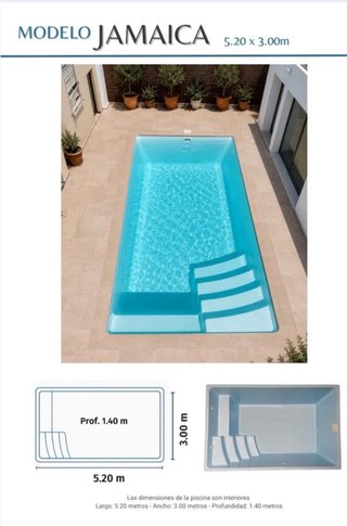 Piscina de poliéster azul