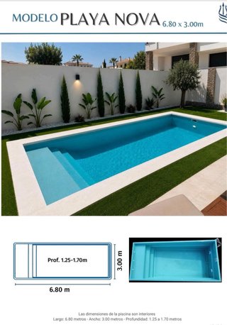 Piscina de poliéster azul