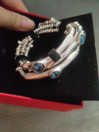 Pulsera Plata Diseño Huesos y Bolas