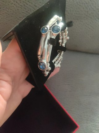Pulsera Plata Diseño Huesos y Bolas