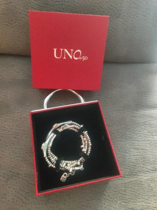 Pulsera Plata Diseño Huesos y Bolas