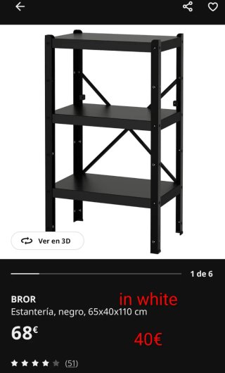 Estantería BROR Ikea Blanca
