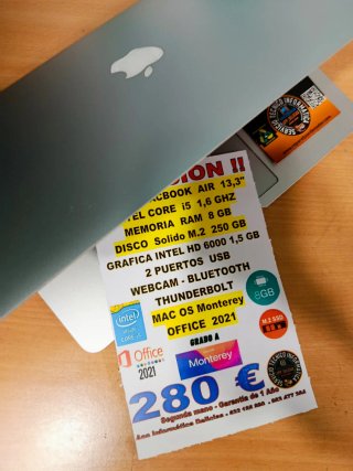 MacBook Air 13,3 Intel Core i5 8GB RAM