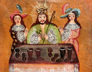 PINTURA CUZQUEÑA MARCO REPUJADO ZAPATERO RELIGIOSO