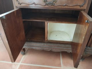 Set de 2 Mesillas de Noche de Madera y Mármol
