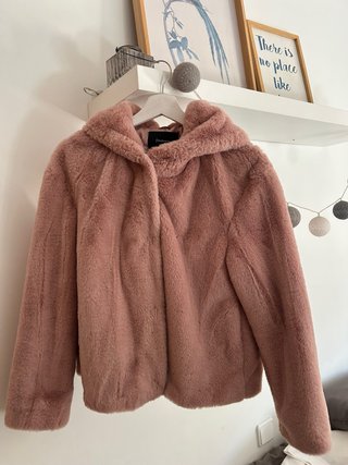 Abrigo de Pelo Rosa Stradivarius Talla M