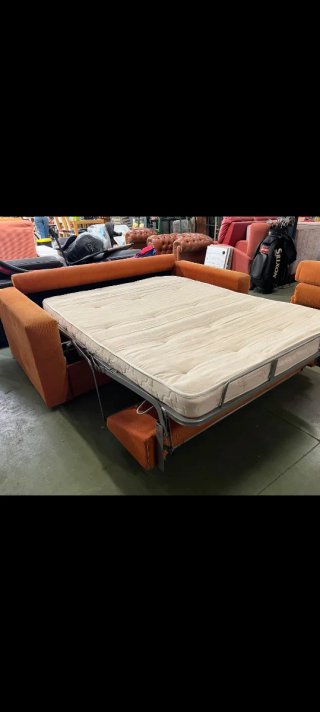 Sofá Cama Naranja Tela