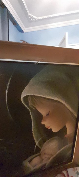 Cuadro Vintage Virgen con Niño